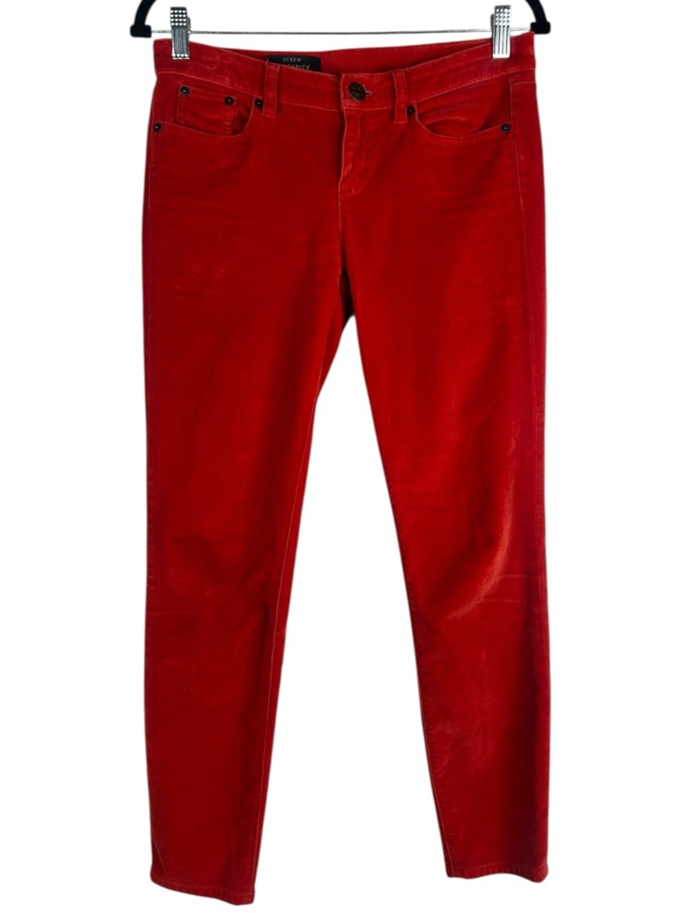 J. Crew Orange Velveteen Classic Toothpick Skinny‎ Jeans Size 25